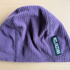 Melanzana Micro Grid Beanie in Purple NWOT